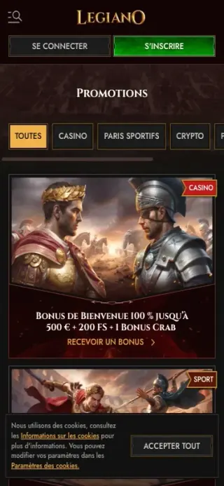 Promotions Legiano mobile