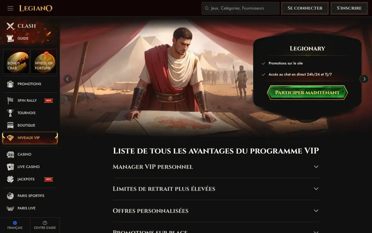 Vue VIP desktop utilisée pour le bloc programme VIP